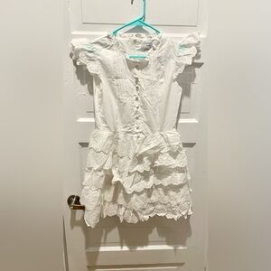 White Lace Ruffle Dress